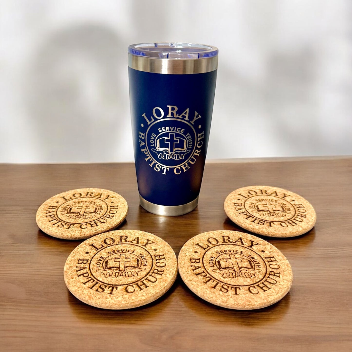 Loray Church Tumbler or Coaster Set