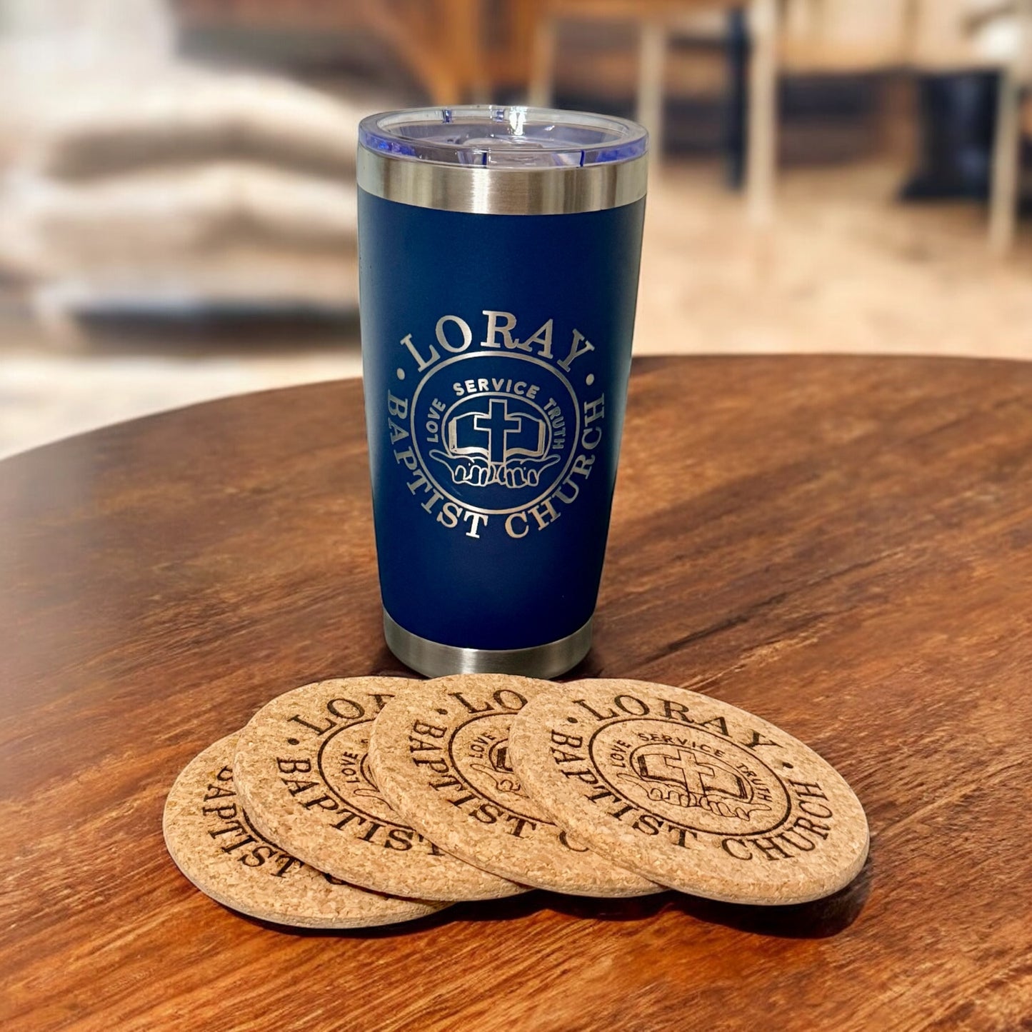 Loray Church Tumbler or Coaster Set